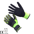 NMSAFETY Chausson anti-coupure anti-coupure vert Hi-viz avec gants tactiques à puce TPR